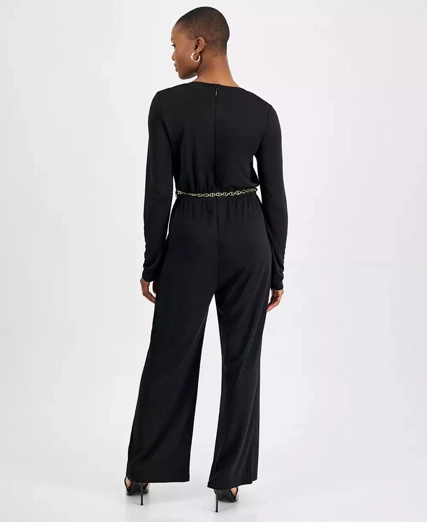 商品INC International|Petite V-Neck Chain-Belt Jumpsuit, Created for Macy's,价格¥227,第4张图片详细描述