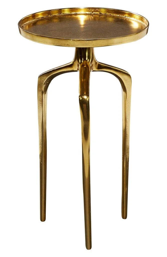 商品VIVIAN LUNE HOME|Goldtone Aluminum Contemporary Accent Table with 3 Tripod Legs,价格¥681,第2张图片详细描述