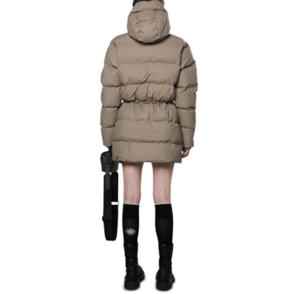 Women's Hooded Drawstring-Waist Puffer Coat商品第2张图片规格展示