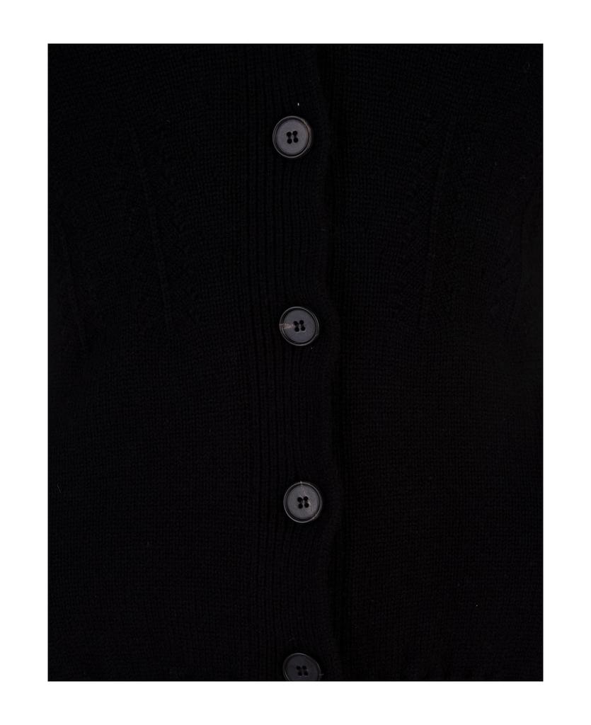 Woman Black Cashmere Cardigan With Corset Stitching商品第3张图片规格展示