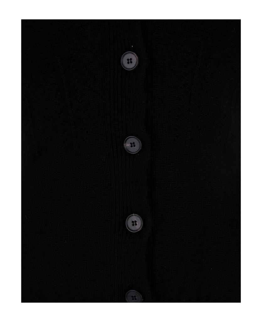 商品Alexander McQueen|Woman Black Cashmere Cardigan With Corset Stitching,价格¥10525,第5张图片详细描述