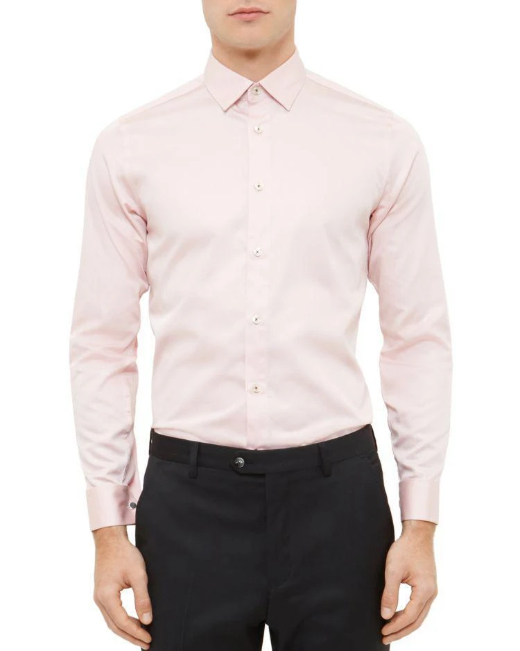 商品Ted Baker London|Exon Satin Stretch Slim Fit Button-Down Shirt,价格¥576,第1张图片