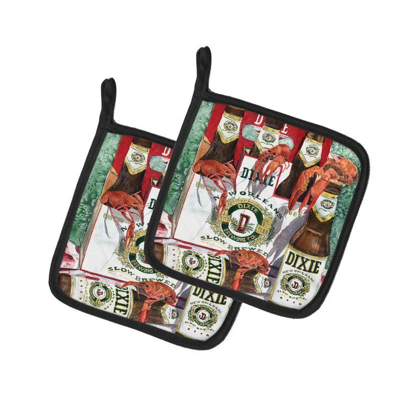 商品Caroline's Treasures|Dixie Beer and Crawfish New Orleans Pair of Pot Holders,价格¥170,第1张图片