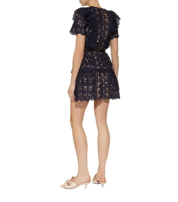 商品Self Portrait|Floral Guipure Frilled 蕾丝连衣裙,价格¥3272,第3张图片详细描述