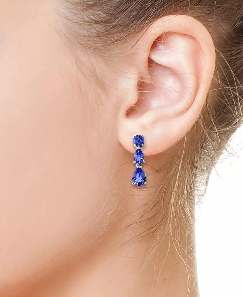 商品Effy|EFFY® Tanzanite Graduated Pear-Shape Drop Earrings (2-3/4 ct. t.w.) in Sterling Silver,价格¥1646,第2张图片详细描述