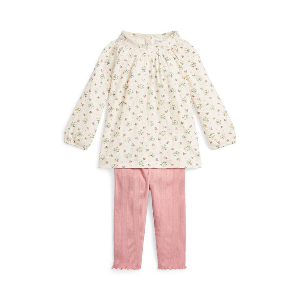 商品Ralph Lauren|Baby Girls Floral Cotton Top and Leggings Set,价格¥522,第2张图片详细描述