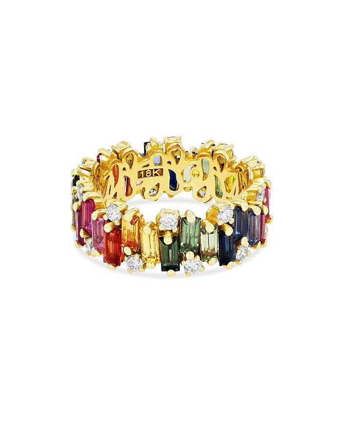 商品Suzanne Kalan|18K Yellow Gold Fireworks Rainbow Sapphire & Diamond Eternity Band,价格¥53817,第2张图片详细描述