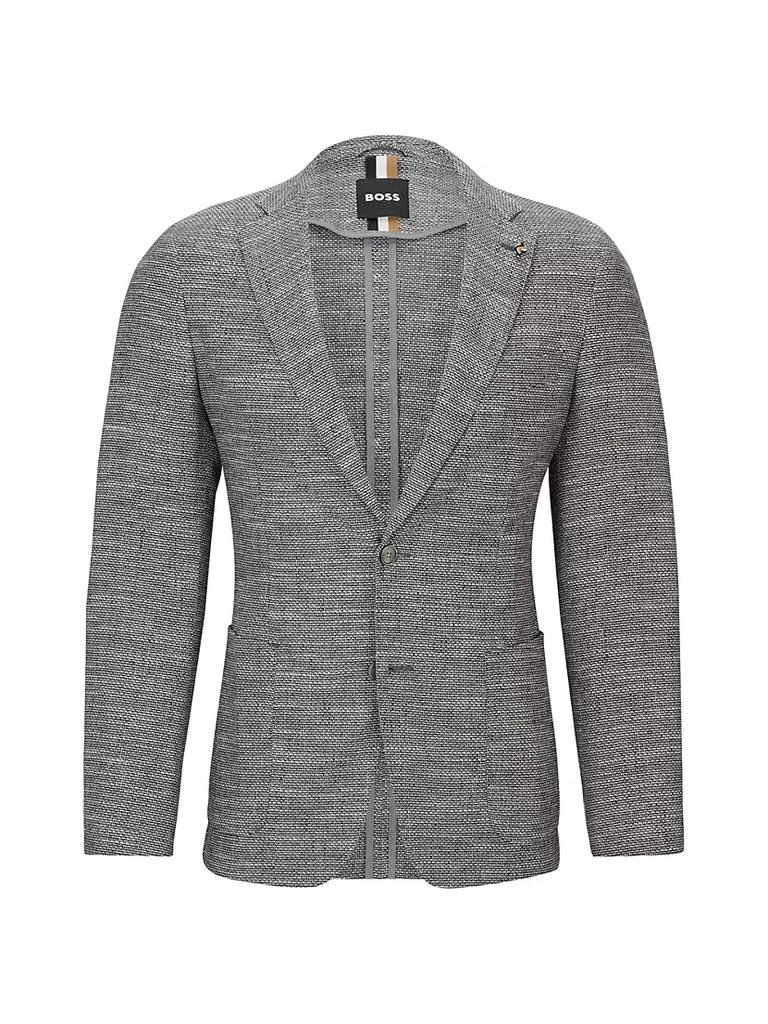 商品Hugo Boss|Micro-Pattern Slim-Fit Jacket In A Cotton Blend,价格¥3495,第1张图片