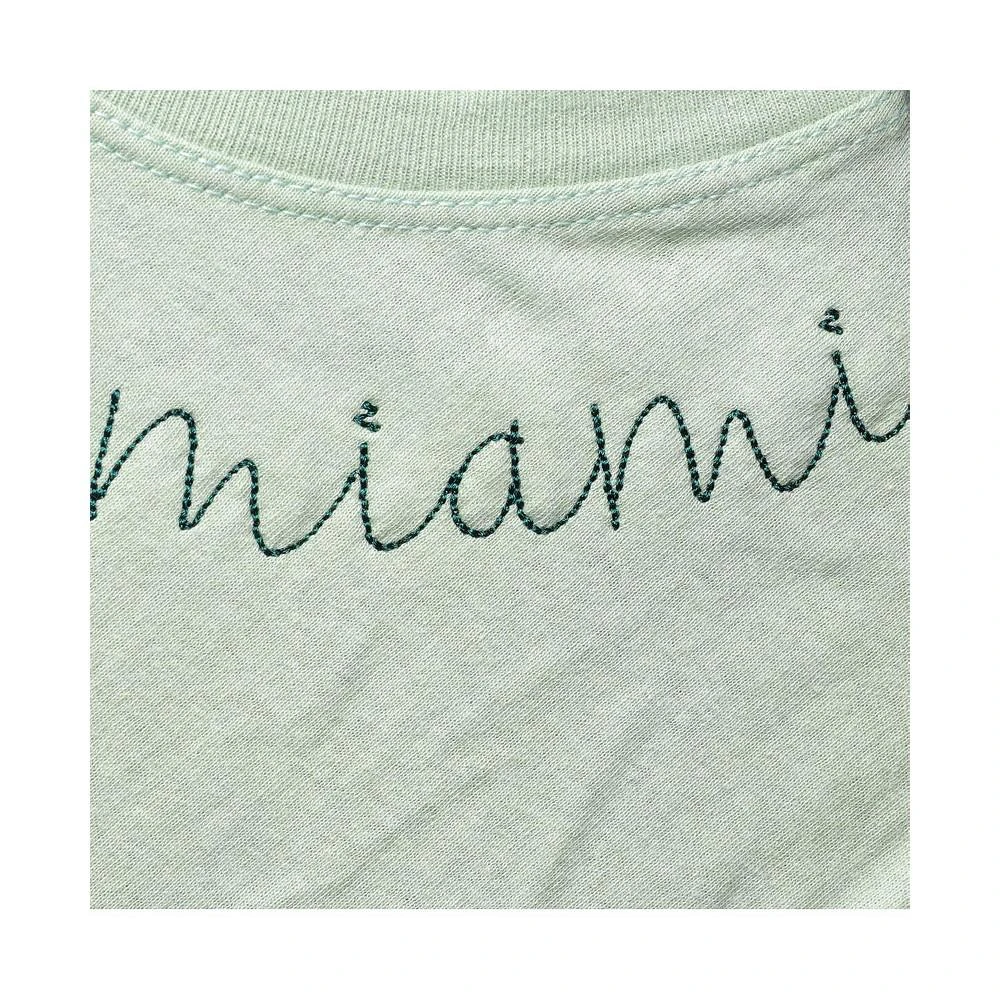 商品League Collegiate Wear|Women's Green Miami Hurricanes Chain Stitch Clothesline Crop Top,价格¥225,第2张图片详细描述