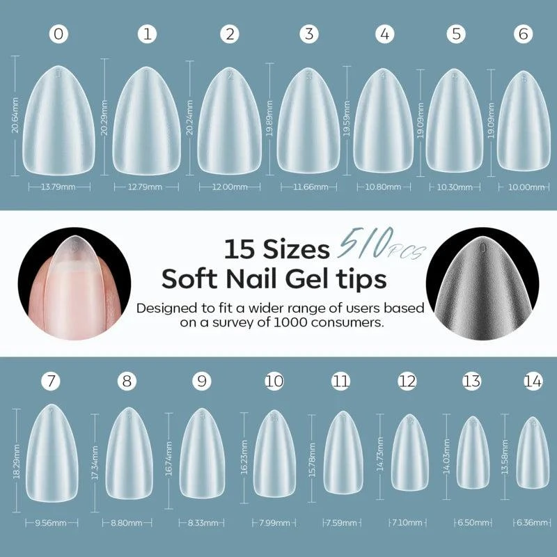 Short Almond - Frosted Nail Tips 商品