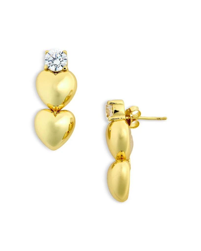 商品Argento Vivo|Double Heart Cubic Zirconia Earrings in 18K Gold Plated Sterling Silver,价格¥590,第1张图片