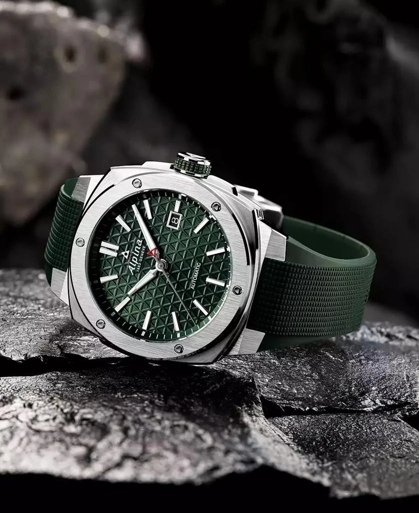 Men's Swiss Automatic Alpiner Green Rubber Strap Watch 41mm 商品