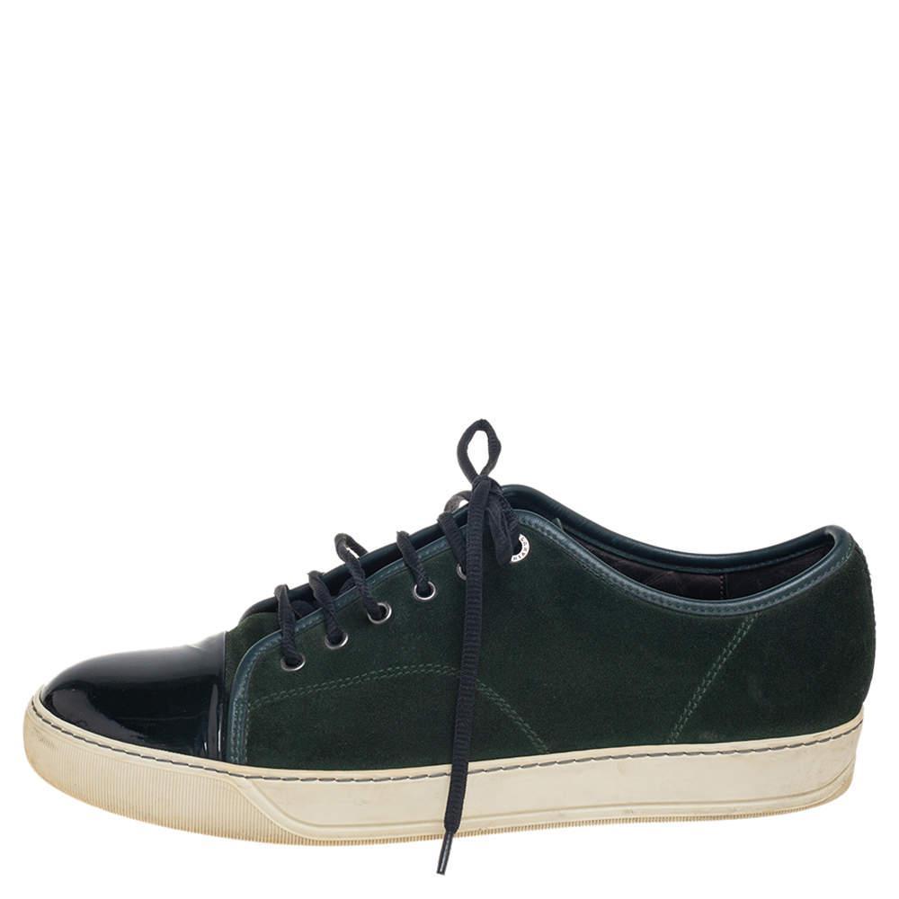 商品[二手商品] Lanvin|Lanvin Green Patent And Suede Low Top Sneakers Size 42,价格¥1088,第4张图片详细描述