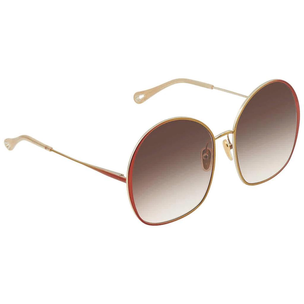 商品Chloé|Chloe Brown Gradient Round Ladies Sunglasses CH0014S 003 62,价格¥1329,第1张图片