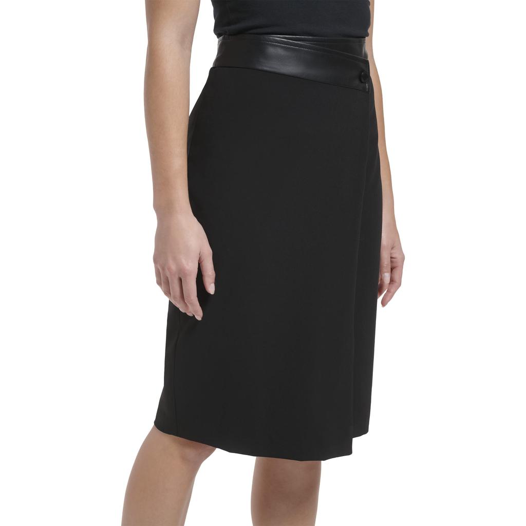 Pencil Skirt with PU Waist商品第1张图片规格展示