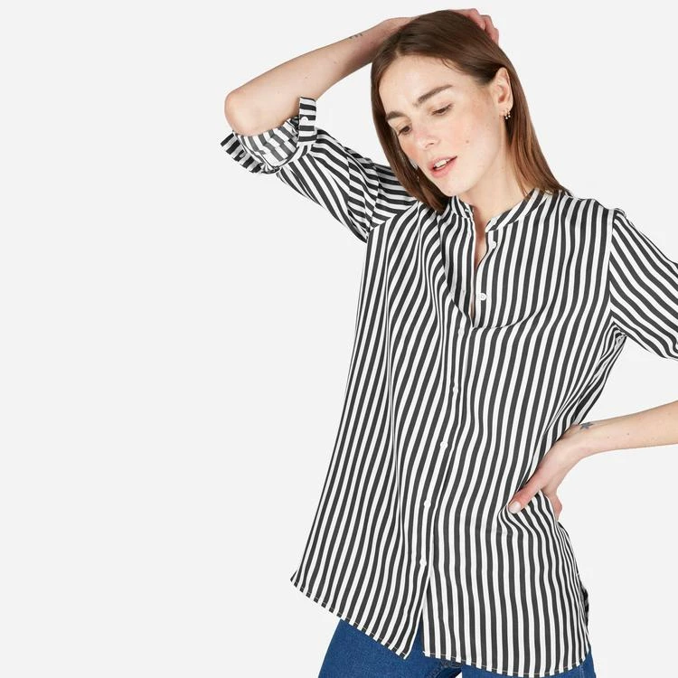 商品Everlane|真丝黑白条纹衬衫,价格¥435,第1张图片
