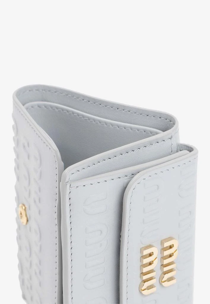 商品Miu Miu|Logo Embossed Wallet in Calf Leather,价格¥3587,第3张图片详细描述