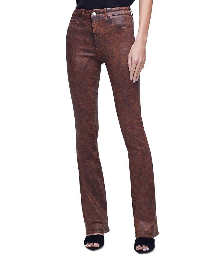 商品L'Agence|Selma High Rise Sleek Baby Bootcut Jeans in Cocoa,价格¥1284,第1张图片