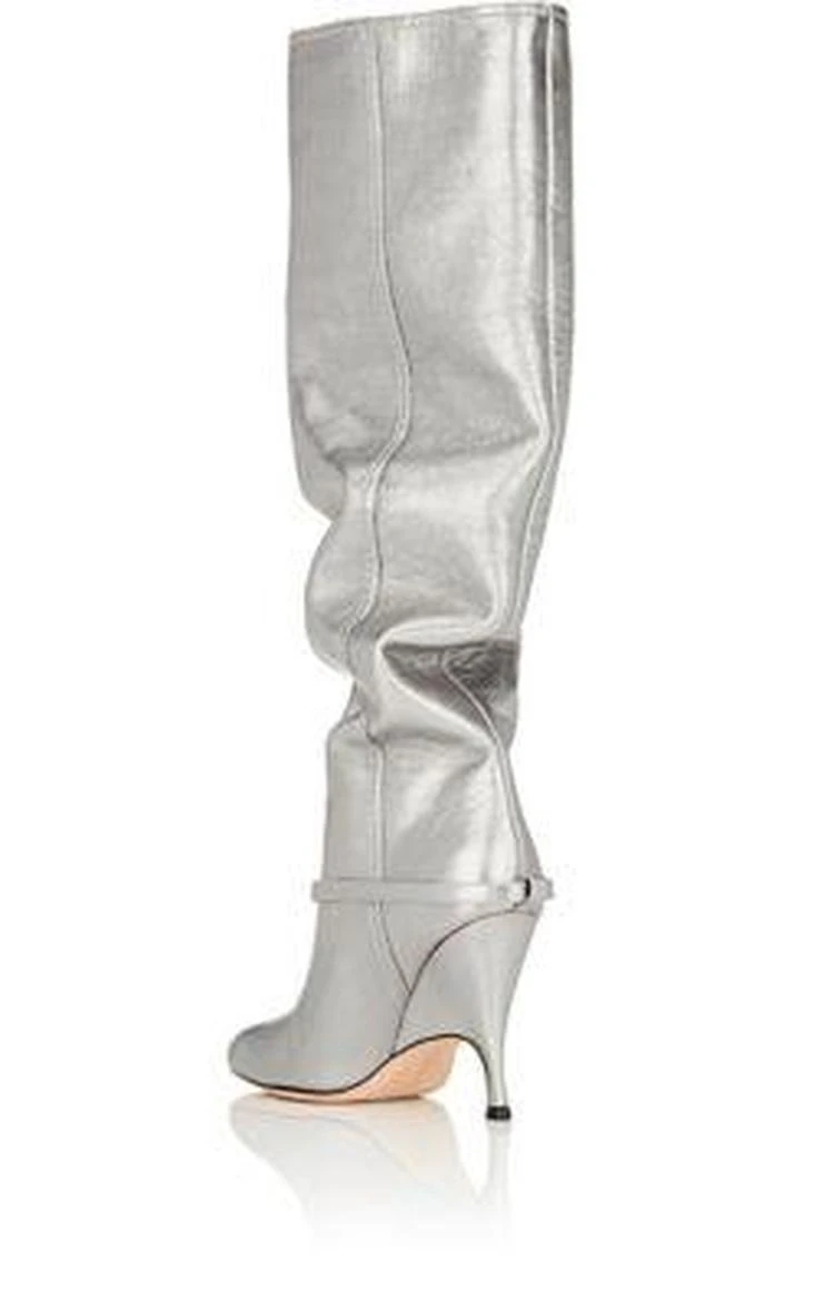 商品ALCHIMIA DI BALLIN|Titan Metallic Leather Knee Boots,价格¥3861,第3张图片详细描述