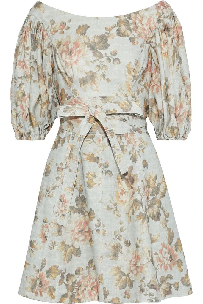 商品Zimmermann|Fleeting Flip belted floral-print linen mini dress,价格¥976,第1张图片