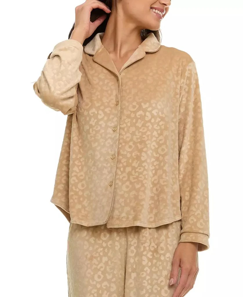 商品Flora Nikrooz|Women's Addie Printed Velour Long Sleeve Pajama Set,价格¥187,第4张图片详细描述