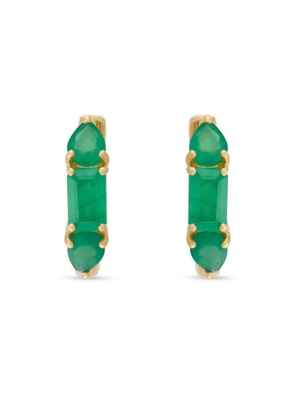 商品Saks Fifth Avenue|14K Yellow Gold & Emerald Huggie Earrings,价格¥6617,第3张图片详细描述