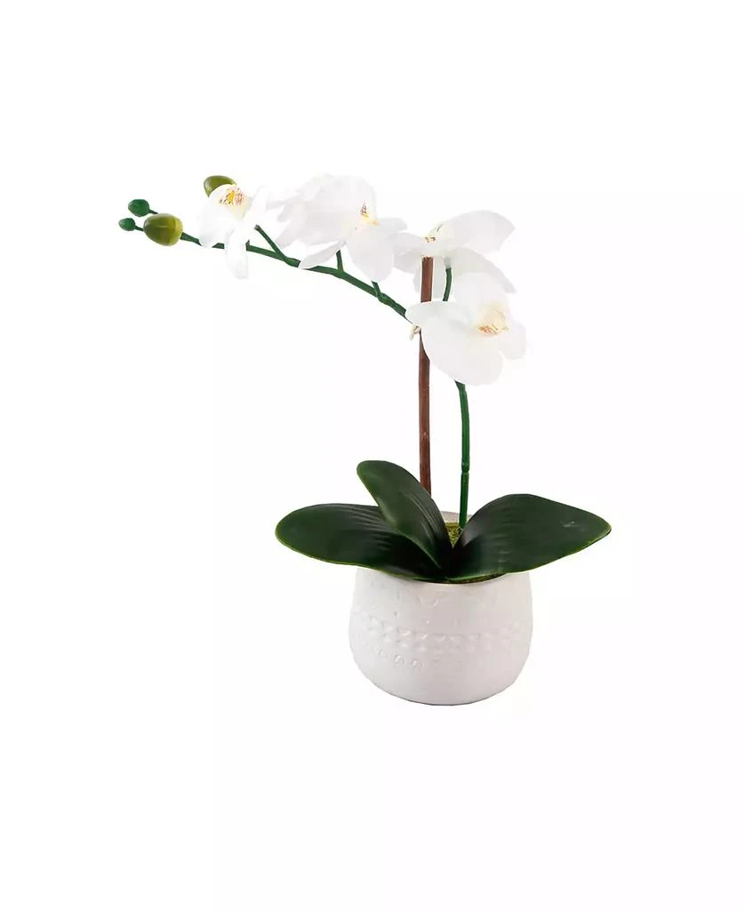 商品Flora Bunda|12" Artificial Real-Touch Orchid in Mayan Ceramic Pot,价格¥322,第1张图片