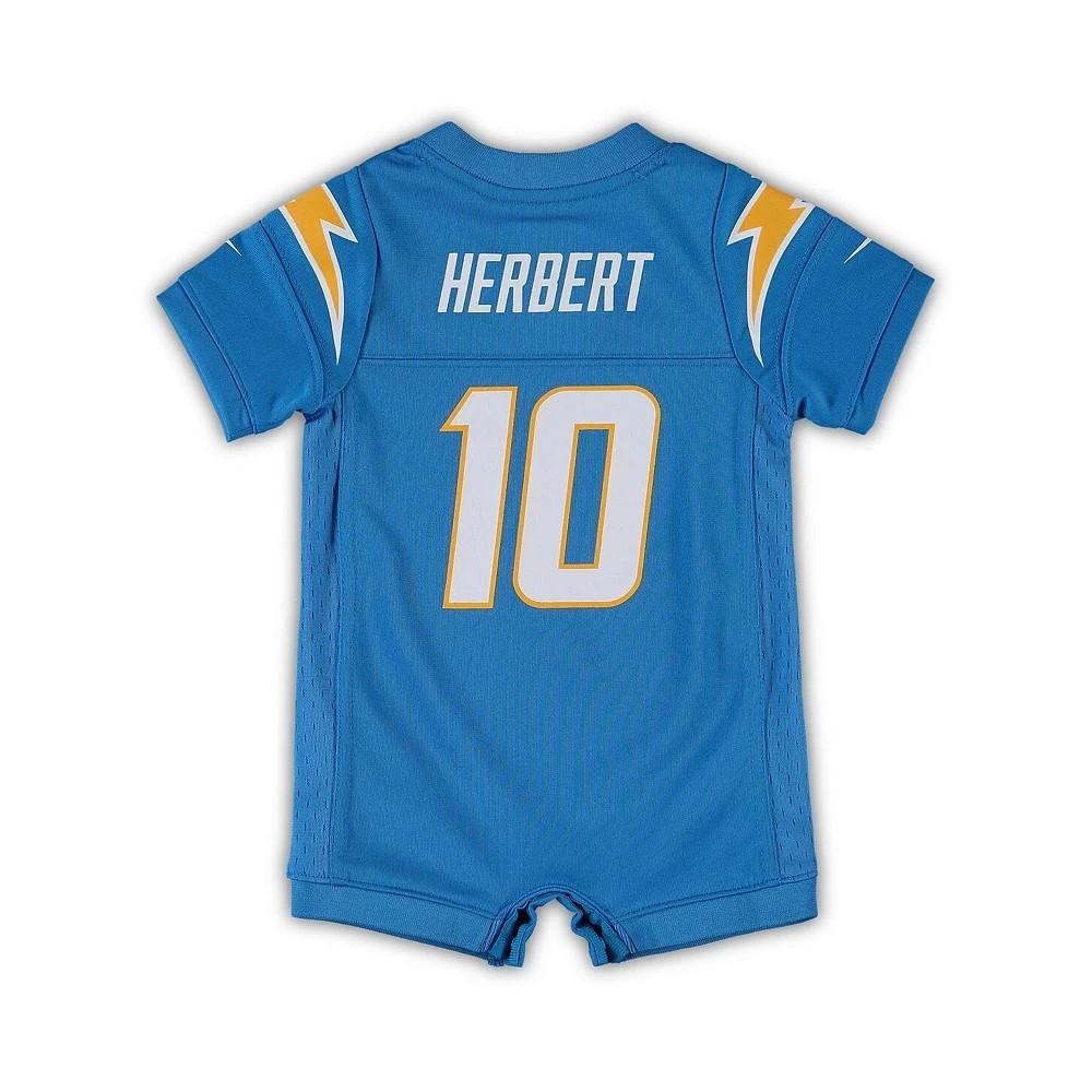 商品NIKE|Infant Justin Herbert Powder Blue Los Angeles Chargers Game Romper Jersey,价格¥298,第3张图片详细描述