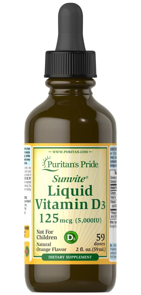 商品Puritan's Pride|Liquid Vitamin D3 5000 IU,价格¥56-¥112,第1张图片