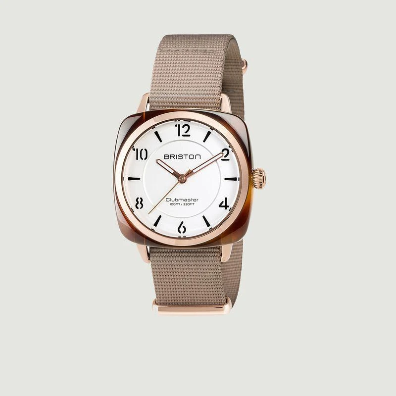 商品Briston|Clubmaster HMS Chic Watch NATO TAUPE Briston,价格¥1463,第1张图片