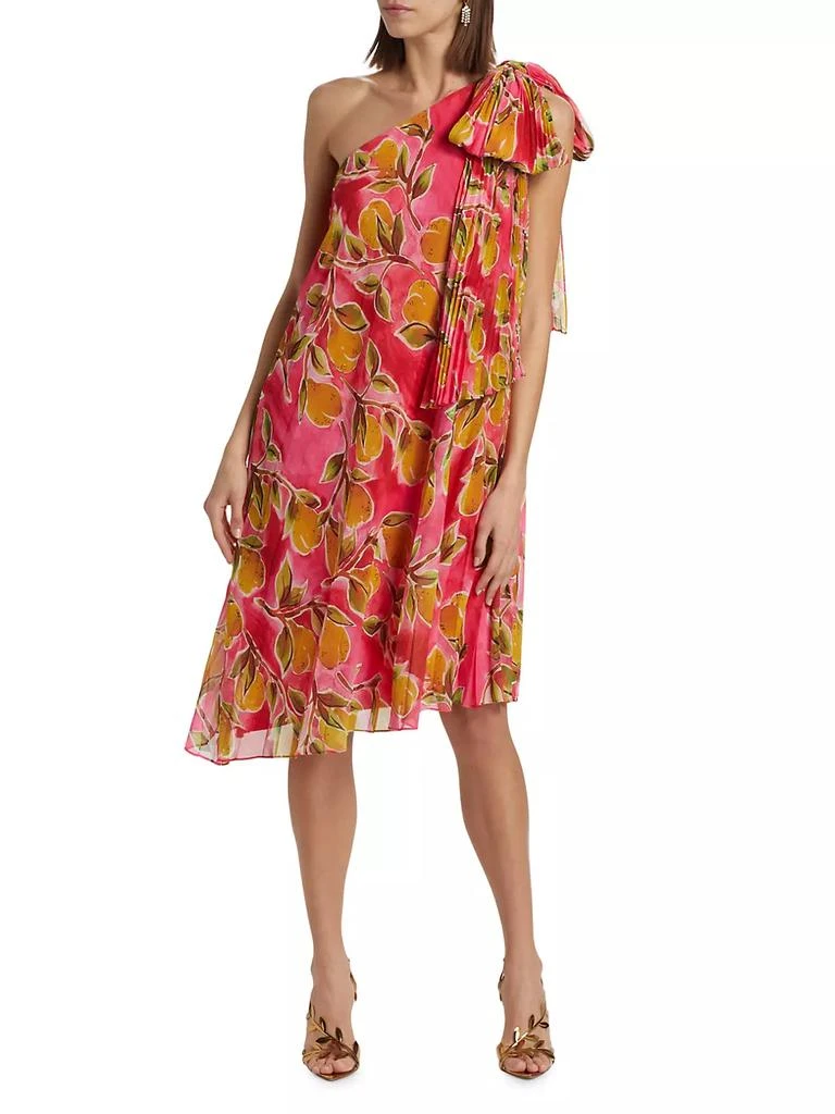 商品Badgley Mischka|One-Shoulder Printed Georgette Cocktail Dress,价格¥5214,第2张图片详细描述