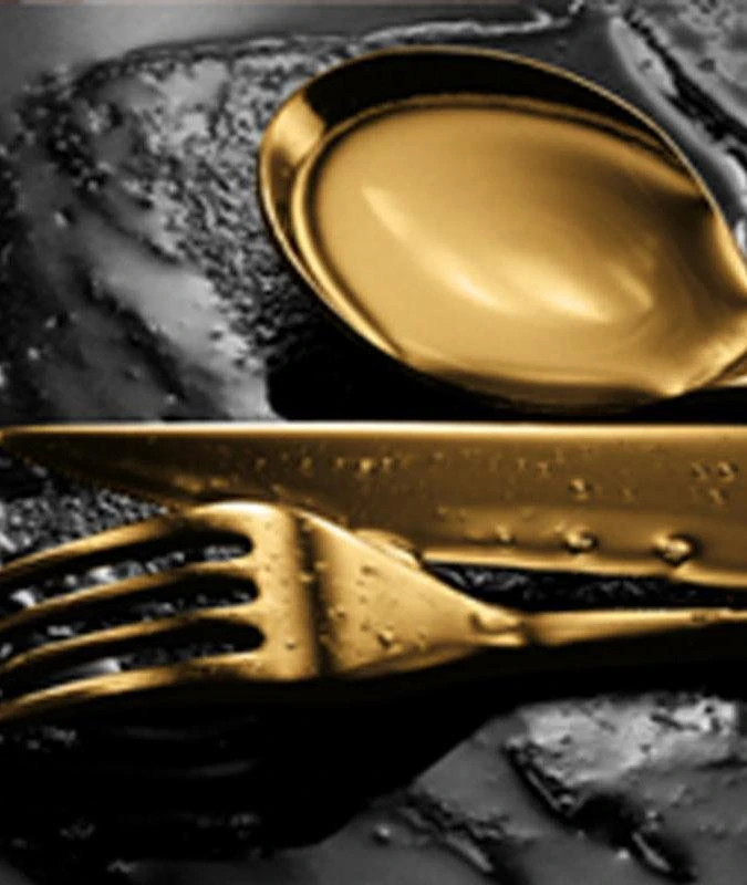商品Mepra|3 Pcs Serving Set (Fork Spoon and Ladle) LINEA ICE ORO,价格¥2475,第2张图片详细描述