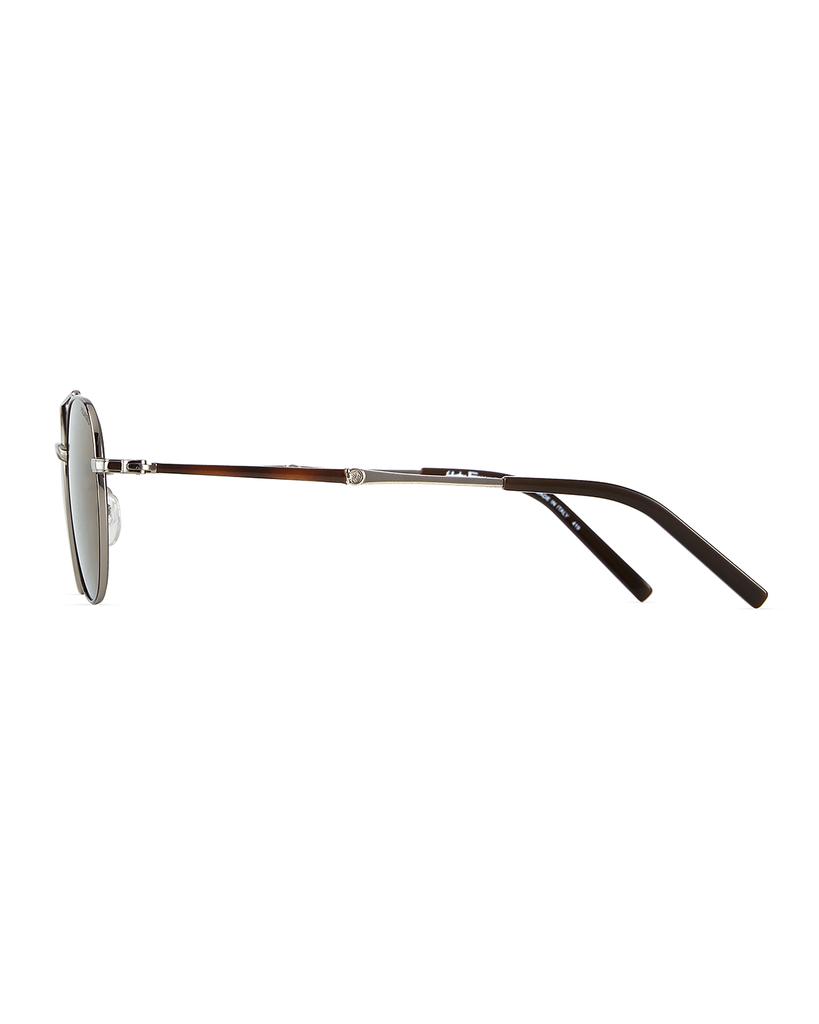 Men's Polarized Round Metal Double-Bridge Sunglasses商品第3张图片规格展示