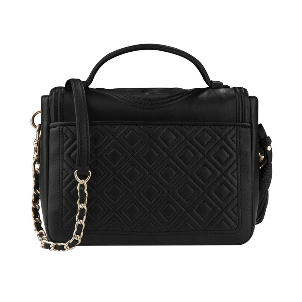 Tory Burch 汤丽柏琦 女士黑色菱格流苏羊皮小号单肩手提包 45147-001 商品