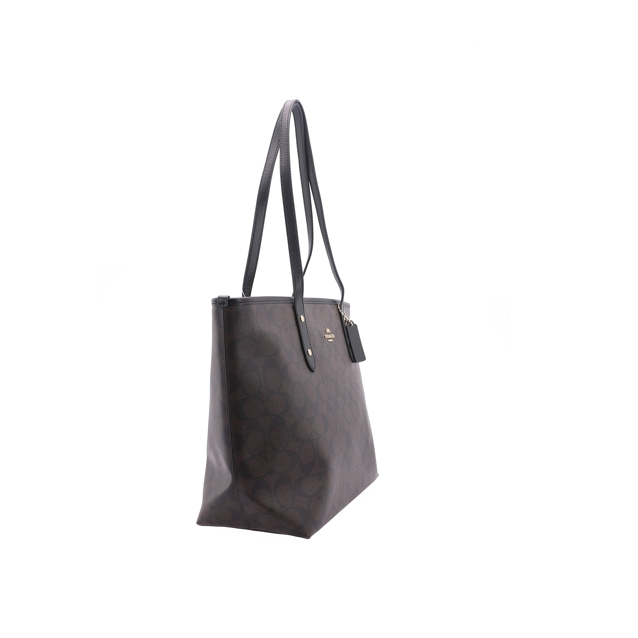 商品[国内直发] Coach|蔻驰 City Zip Tote 30 老花满印拉链开合 涂层帆布 托特包Tote包购物袋手提单肩包 大号 女款 棕黑色,价格¥2337,第4张图片详细描述