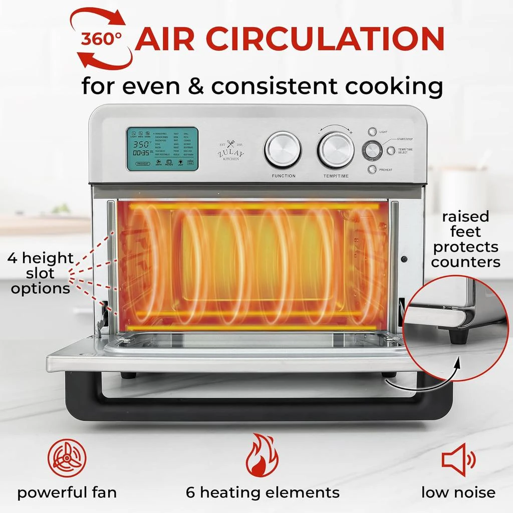 商品Zulay Kitchen|Air Fryer Toaster Oven with 21 Functions,价格¥3012,第4张图片详细描述