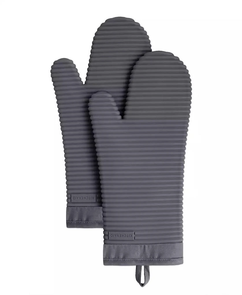商品KitchenAid|Ribbed Soft Silicone Oven Mitt Set, 2 Piece,价格¥408,第1张图片
