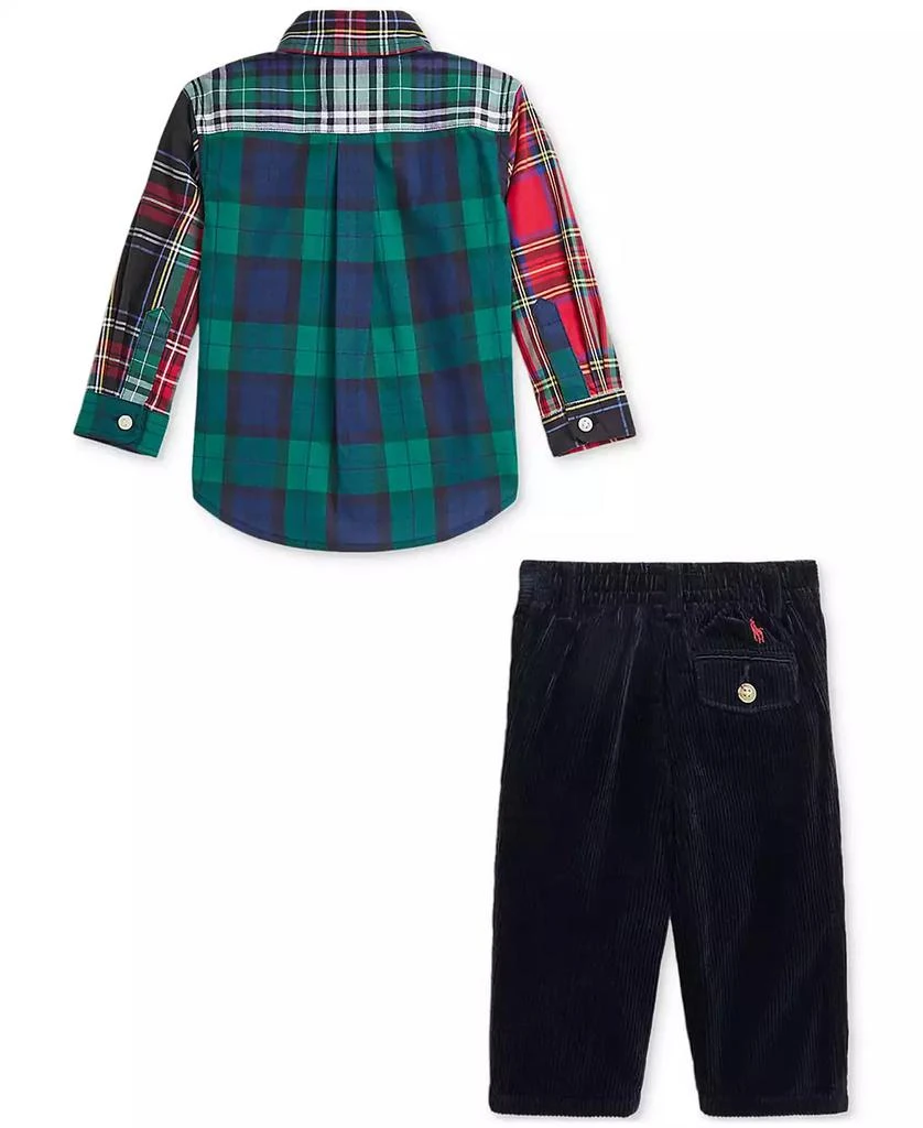 商品Ralph Lauren|Baby Cotton Plaid Shirt & Corduroy Pants Set,价格¥422,第2张图片详细描述