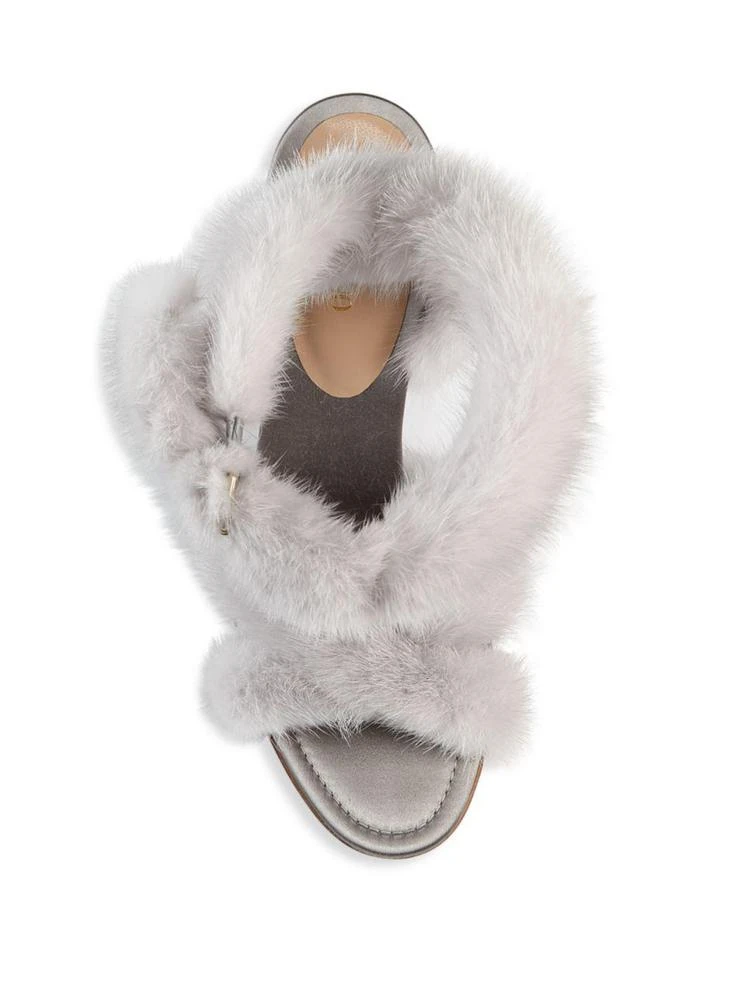 商品Valentino|Mink Fur Crisscross Sandals,价格¥4709,第4张图片详细描述