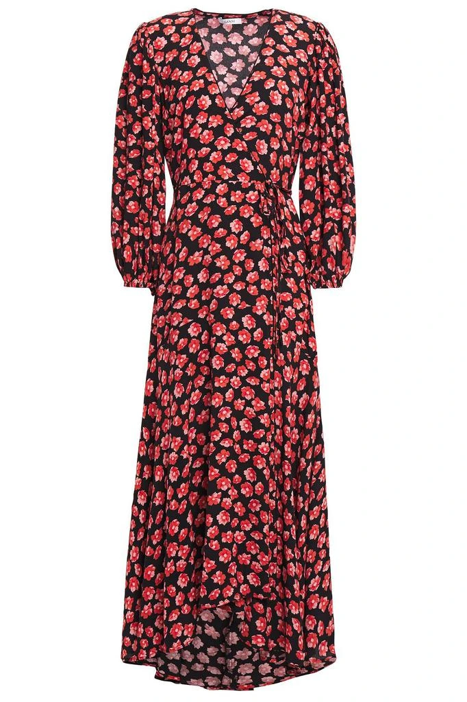 商品Ganni|Lindale printed crepe de chine maxi wrap dress,价格¥526,第1张图片