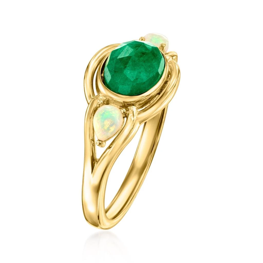 商品Ross-Simons|Opal and Emerald Ring in 18kt Gold Over Sterling,价格¥1105,第3张图片详细描述