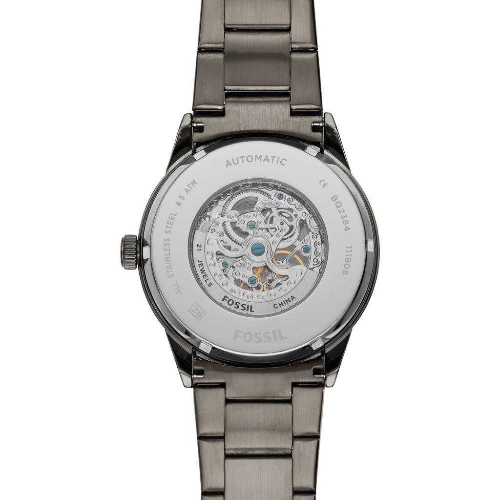 商品Fossil|Fossil Men's Flynn Automatic, Gunmetal-Tone Stainless Steel Watch,价格¥728,第5张图片详细描述