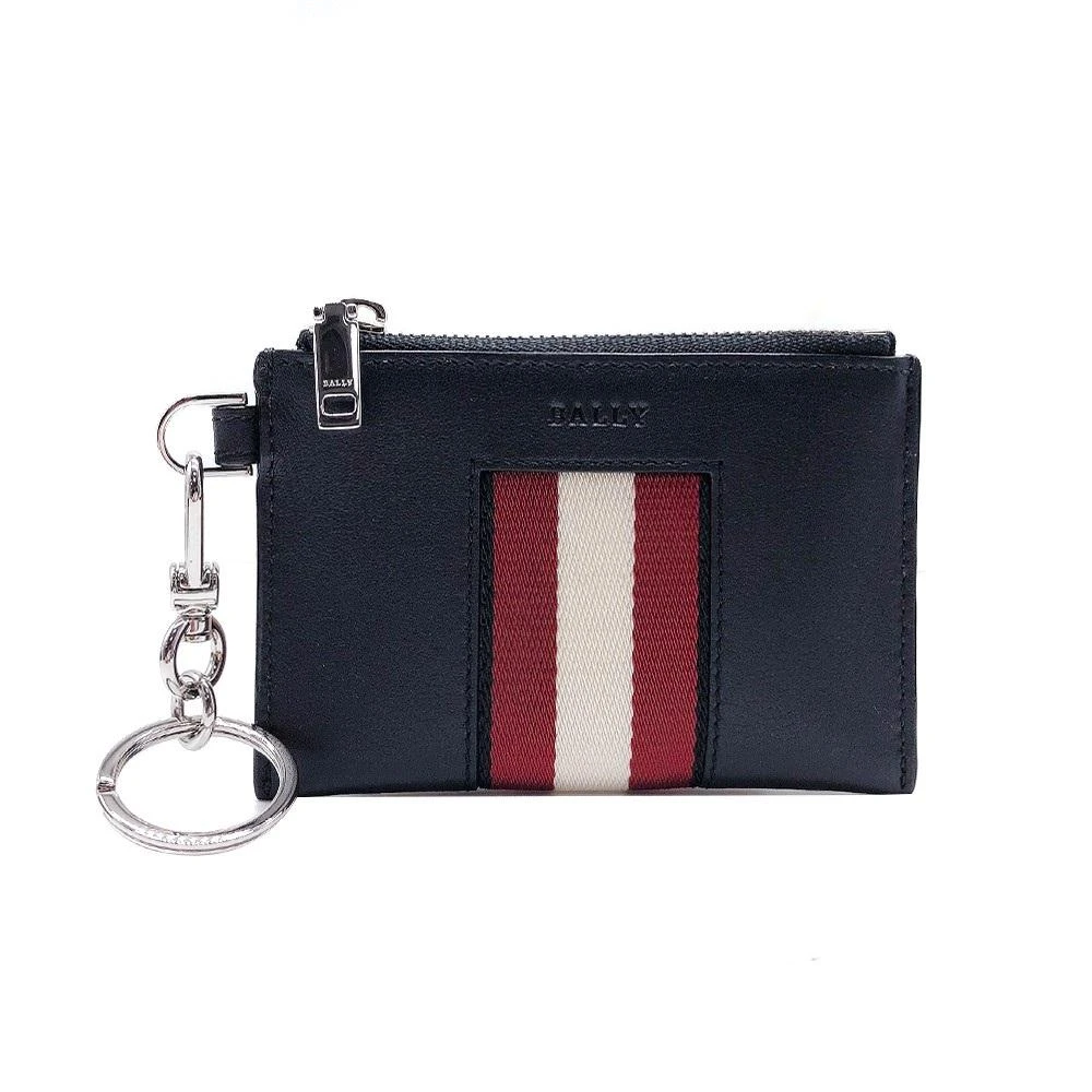 商品Bally|NEW Bally Bon Men's 6231993 Black Leather Key Holder Wallet MSRP,价格¥850,第1张图片