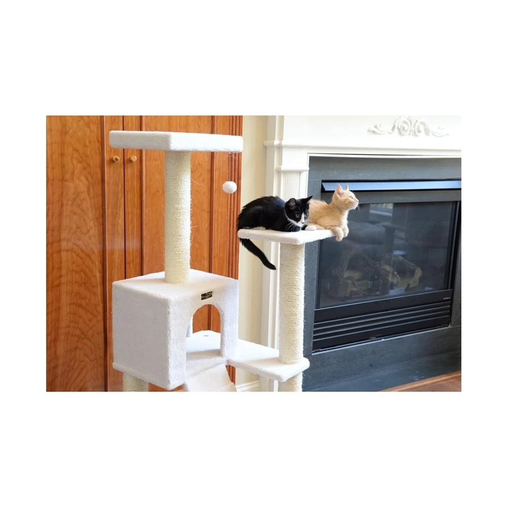 53" Fleece Covered High Real Wood Cat Tree 商品