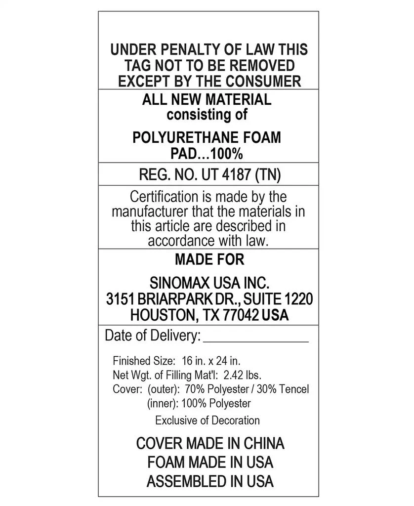 Natural Comfort Contour Memory Foam Pillow, Standard, Exclusively at Macy’s 商品