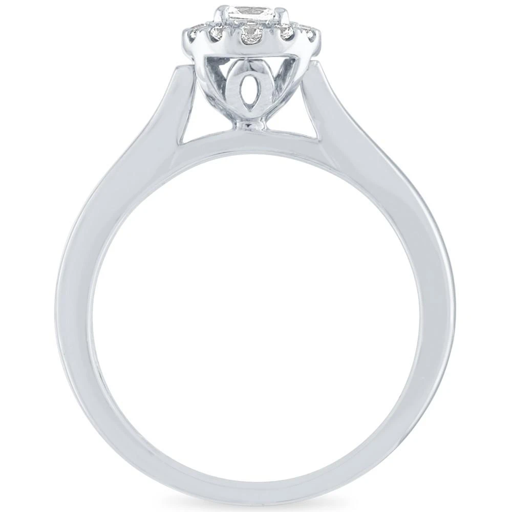 商品Macy's|Diamond Round Halo Ring (1/3 ct. t.w.) in 14k White Gold,价格¥8222,第2张图片详细描述