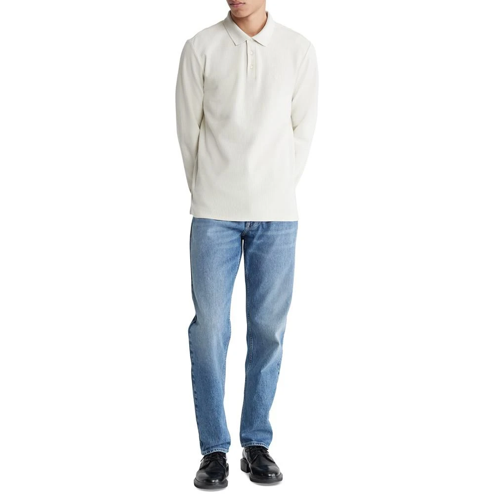 商品Calvin Klein|Men's Regular-Fit Drop Needle Long-Sleeve Polo Shirt,价格¥284,第4张图片详细描述