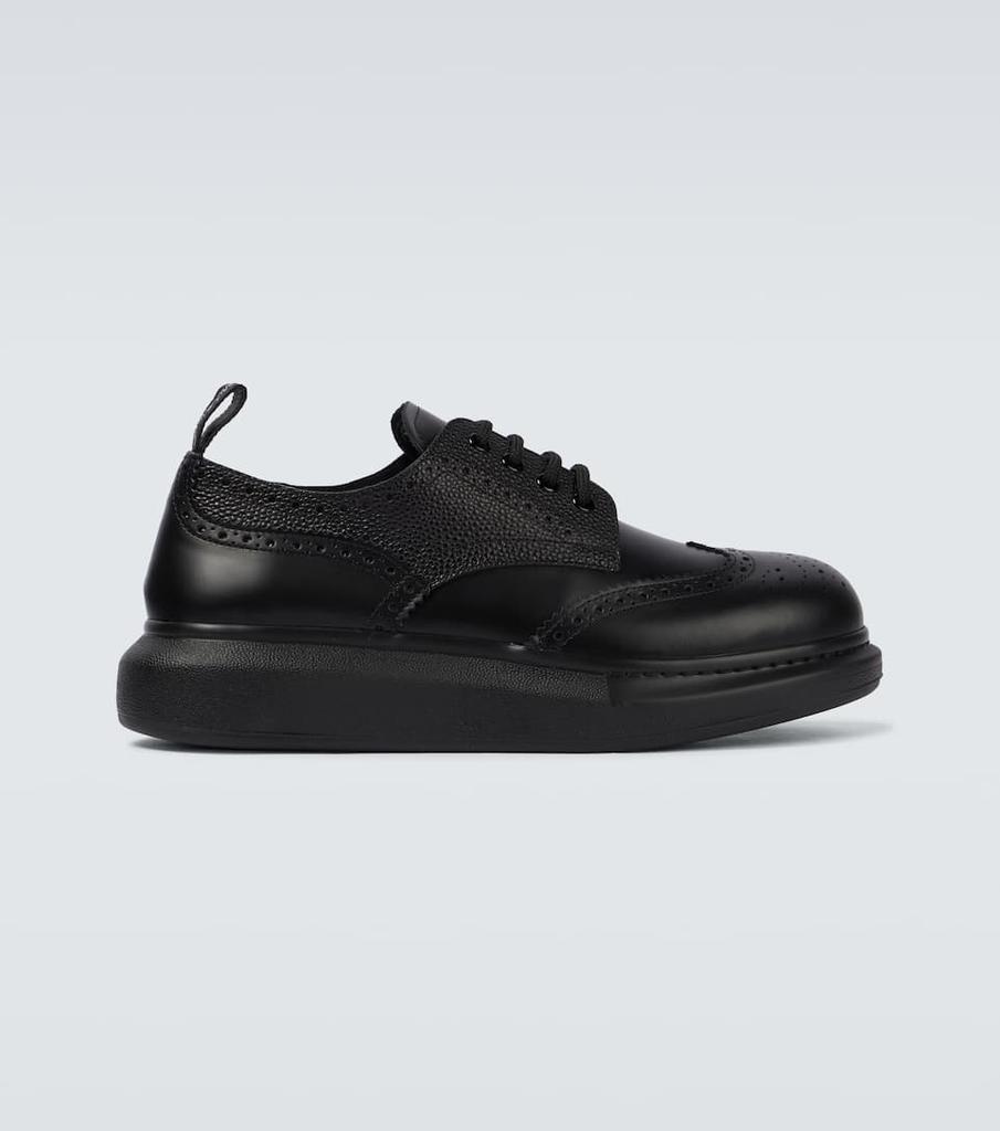 商品Alexander McQueen|Hybrid厚底皮革布洛克鞋,价格¥6159,第1张图片