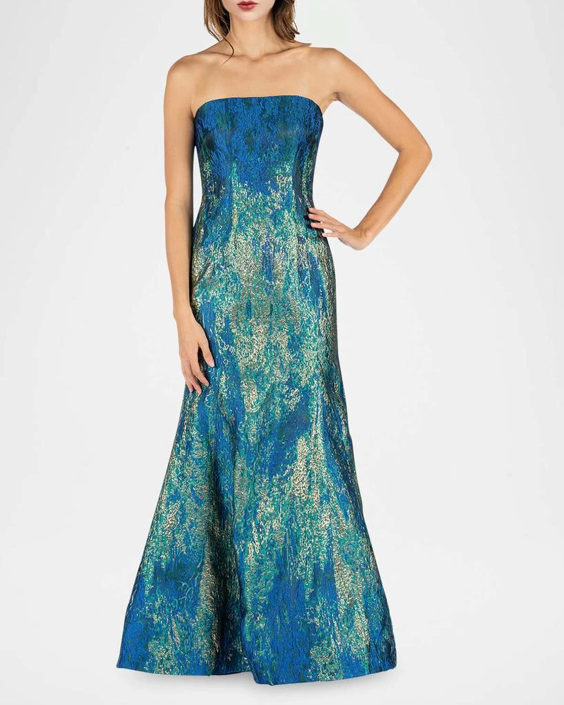 商品Rene Ruiz Collection|Strapless Metallic Jacquard Trumpet Gown,价格¥14631,第1张图片