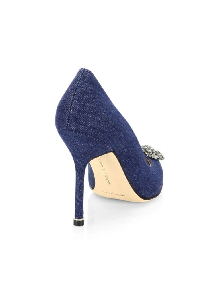 商品Manolo Blahnik|Hangisi 105 Embellished Denim Pumps,价格¥2978,第3张图片详细描述